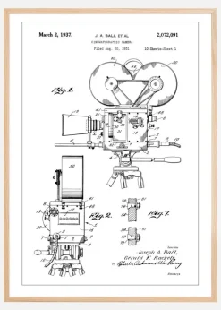 Patent Print - Cinematic Camera - White Plakat (21x29.7 cm (A4))