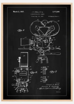 Patent Print - Cinematic Camera - Black Plakat (21x29.7 cm (A4))
