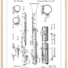 Patent Print - Clarinet - White Plakat (21x29.7 cm (A4))