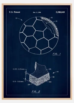 Patent Print - Football - Blue Plakat (21x29.7 cm (A4))