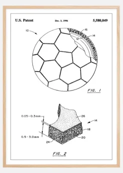 Patent Print - Football - White Plakat (21x29.7 cm (A4))