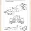 Patent Print - Formula 1 Racing Car - White Plakat (21x29.7 cm (A4))