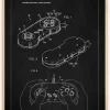 Patent Print - Game Controller I - Black Plakat (21x29.7 cm (A4))