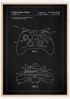 Patent Print - Game Controller III - Black Plakat (21x29.7 cm (A4))