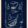 Patent Print - Golf Club - Blue Plakat (21x29.7 cm (A4))