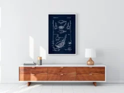 Patent Print - Golf Club - Blue Plakat (21x29.7 cm (A4))