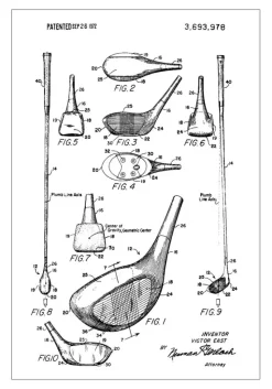 Patent Print - Golf Club - White Plakat (21x29.7 cm (A4))