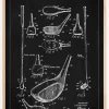 Patent Print - Golf Club - Black Plakat (21x29.7 cm (A4))