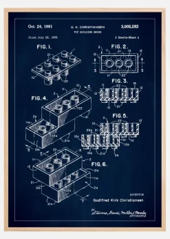 Patent Print - Lego Block I - Blue Plakat (21x29.7 cm (A4))
