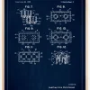 Patent Print - Lego Block II - Blue Plakat (21x29.7 cm (A4))