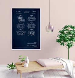 Patent Print - Lego Block II - Blue Plakat (21x29.7 cm (A4))