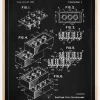 Patent Print - Lego Block I - Black Plakat (21x29.7 cm (A4))