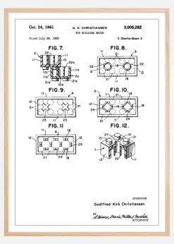 Patent Print - Lego Block II - White Plakat (21x29.7 cm (A4))