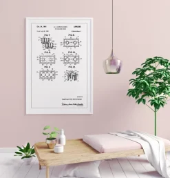 Patent Print - Lego Block II - White Plakat (21x29.7 cm (A4))