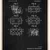 Patent Print - Lego Block II - Black Plakat (21x29.7 cm (A4))