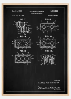 Patent Print - Lego Block II - Black Plakat (21x29.7 cm (A4))