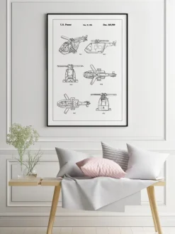 Patent Print - Lego Helicopter - White Plakat (21x29.7 cm (A4))