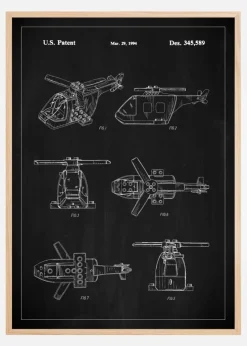Patent Print - Lego Helicopter - Black Plakat (21x29.7 cm (A4))