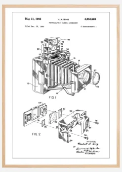 Patent Print - Photographic Camera - White Plakat (21x29.7 cm (A4))