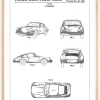 Patent Print - Porsche 911 Carrera - White Plakat (21x29.7 cm (A4))
