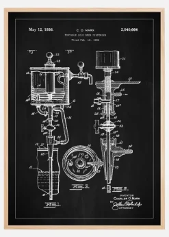 Patent Print - Portable Cold Beer Dispenser - Black Plakat (21x29.7 cm (A4))