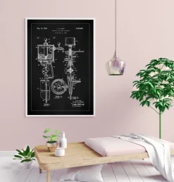 Patent Print - Portable Cold Beer Dispenser - Black Plakat (21x29.7 cm (A4))