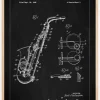 Patent Print - Saxophone - Black Plakat (21x29.7 cm (A4))