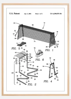 Patent Print - Soccer Goal - White Plakat (21x29.7 cm (A4))