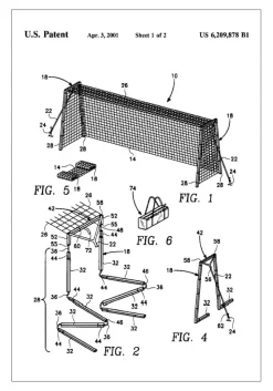 Patent Print - Soccer Goal - White Plakat (21x29.7 cm (A4))