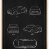 Patent Print - Tesla - Black Plakat (21x29.7 cm (A4))