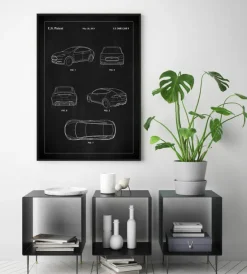 Patent Print - Tesla - Black Plakat (21x29.7 cm (A4))
