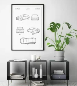 Patent Print - Tesla - White Plakat (21x29.7 cm (A4))