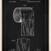 Patent Print - Toilet Paper Roll - Black Plakat (21x29.7 cm (A4))