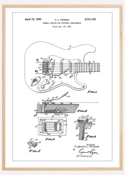 Patent Print - Tremolo Device - White Plakat (21x29.7 cm (A4))