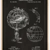 Patenttegning - Astronomisk model - Sort Plakat (21x29.7 cm (A4))