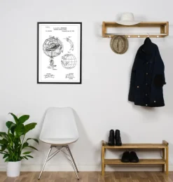 Patenttegning - Astronomisk model - Hvid Plakat (21x29.7 cm (A4))