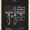 Patenttegning - Barberskraber - Sort Plakat (21x29.7 cm (A4))