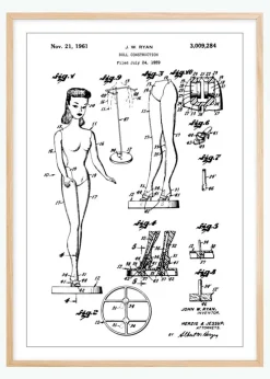 Patenttegning - Barbie Plakat (21x29.7 cm (A4))