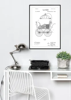 Patenttegning - Barnevogn I Plakat (21x29.7 cm (A4))