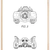 Patenttegning - Batman - Batmobile 1990 II Plakat (21x29.7 cm (A4))