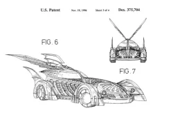 Patenttegning - Batman - Batmobile 1996 III Plakat (21x29.7 cm (A4))