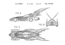 Patenttegning - Batman - Batmobile 1996 IIII Plakat (21x29.7 cm (A4))