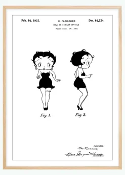 Patenttegning - Betty Boop Plakat (21x29.7 cm (A4))