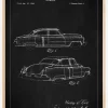 Patenttegning - Cadillac I - Sort Plakat (21x29.7 cm (A4))