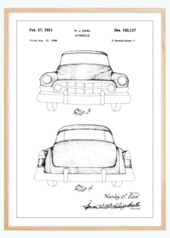 Patenttegning - Cadillac II Plakat (21x29.7 cm (A4))