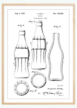 Patenttegning - Coca Cola-flaska Plakat (21x29.7 cm (A4))
