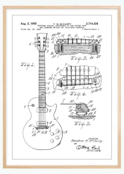 Patenttegning - Elguitar I Plakat (21x29.7 cm (A4))