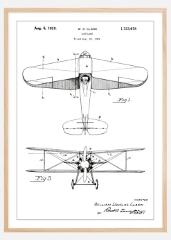 Patenttegning - Fly - Hvid Plakat (21x29.7 cm (A4))