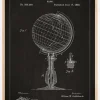 Patenttegning - Jordglobe - Sort Plakat (21x29.7 cm (A4))