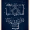 Patenttegning - Kamera I - Blå Plakat (21x29.7 cm (A4))